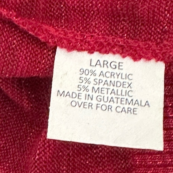 N. W.T. AB Studio sz lg cowl neck sweater red with a with matching belt - Picture 13 of 13